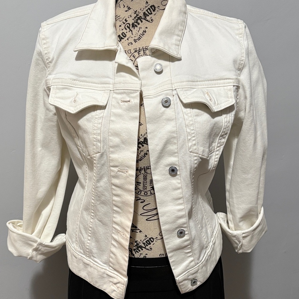 Gap Cream Denim Jacket For Women